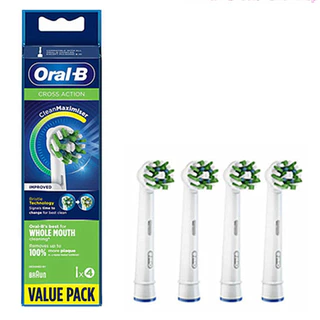 Oral b Cross Action เปลี่ยนหัวแปรงรีฟิลสําหรับแปรงสีฟันไฟฟ้า Original from Germany 4 นับ