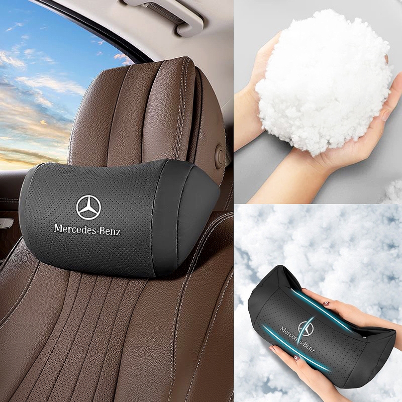 NAPPA หนังรถที่นั่ง Headrest สนับสนุน Travel บัฟเฟอร์รถคอหมอนสําหรับ Mercedes Benz E200 E300 Glk Glc