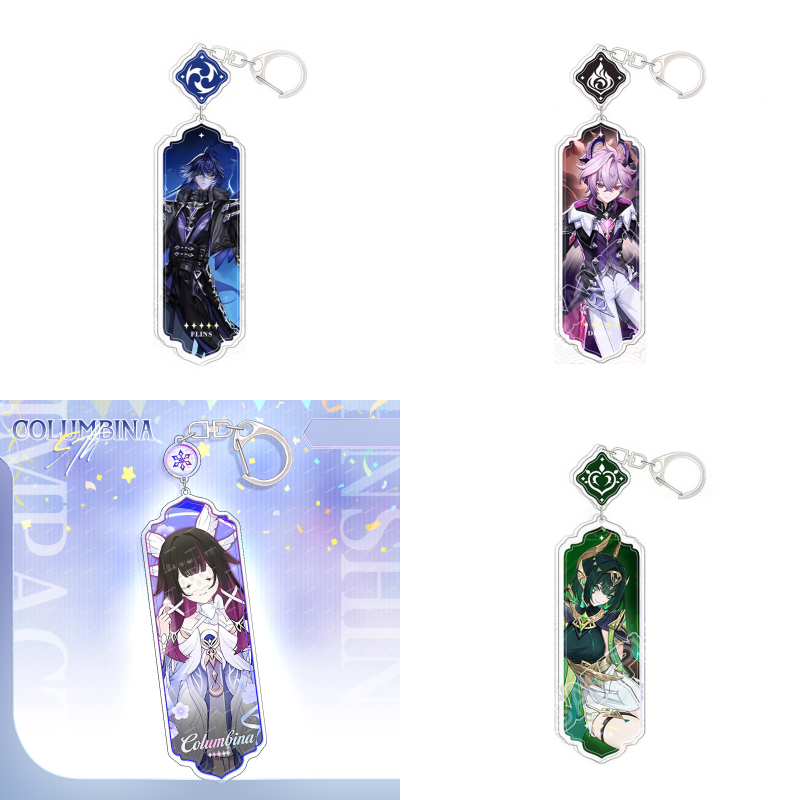 Genshin impact พวงกุญแจ Flins Columbina จี้ยาว Furina จี้อะคริลิคของขวัญ