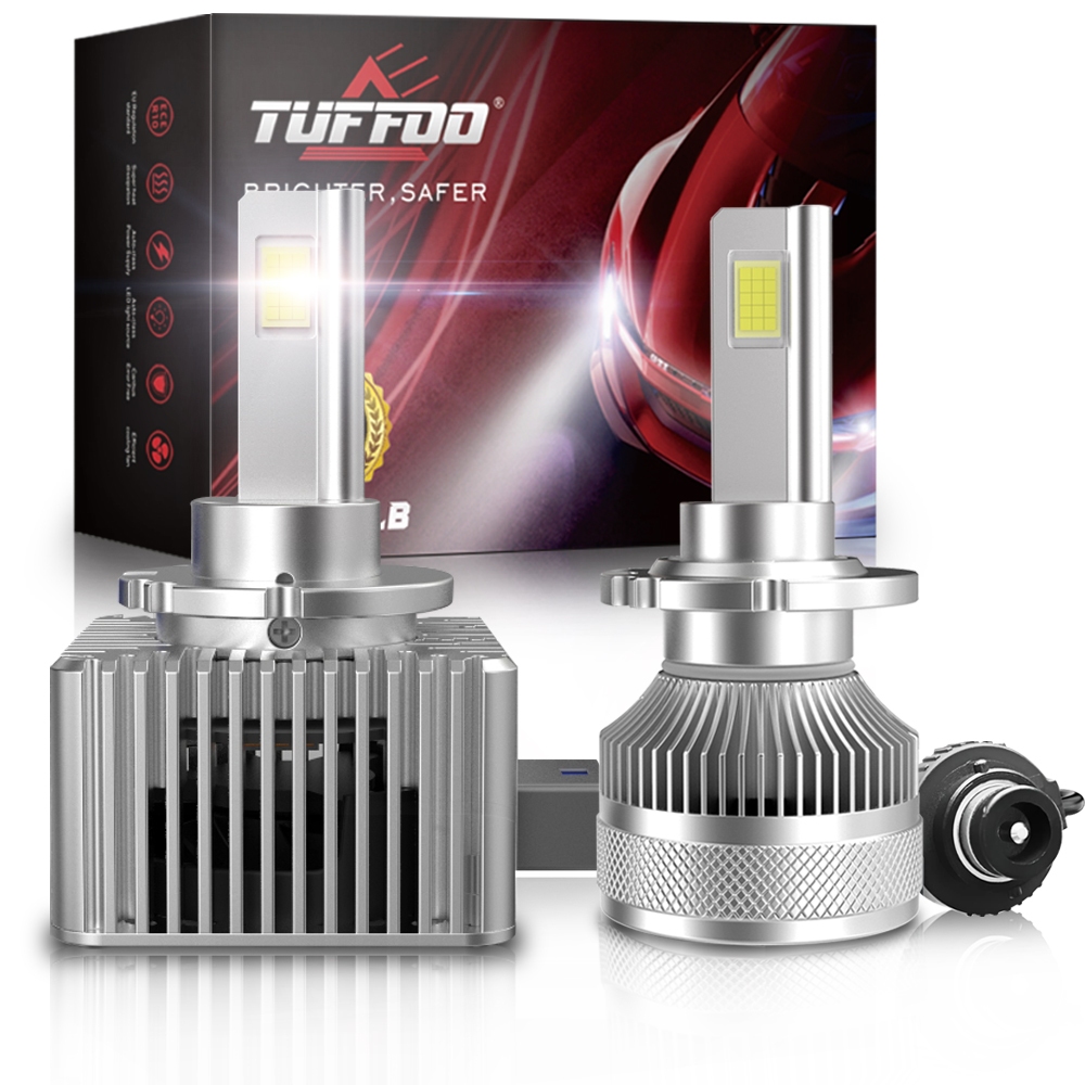 TUFFOO 1 คู่ D1S D2S D2R D3S D4S D4R D8S LED ไฟหน้าหลอดไฟ Canbus 6000K สีขาว