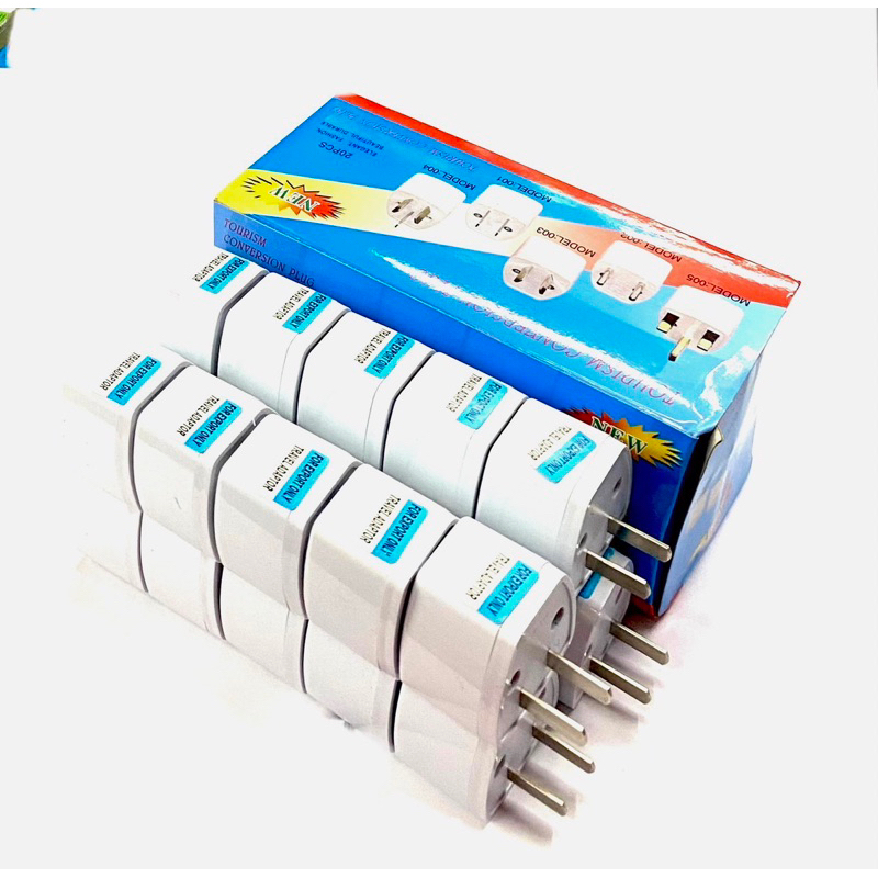 (20PCS)หัวแปลงปลั๊กไฟ รองรับไฟสูงสุด250โวลต์ ใช้งานได้กับปลั๊กไฟมาตรฐานทั่วโลก น้ำหนักเบา พกพาสะดวก