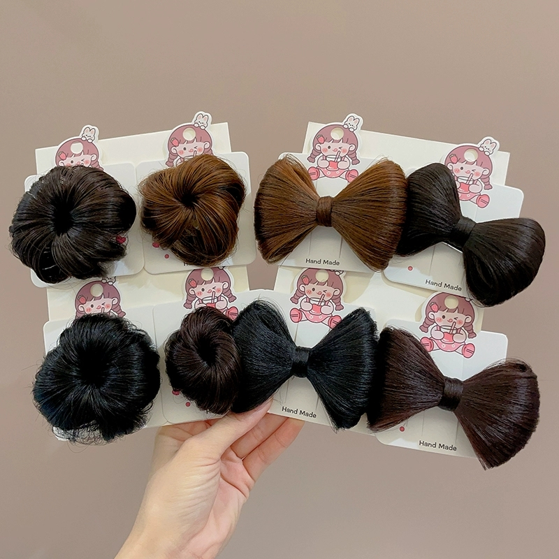 มวยผมเกาหลีสไตล์หวานเย็นสำหรับผู้หญิง พร้อมแฮร์พีซและแหวนผมสีสันสดใส - รูปที่ 3