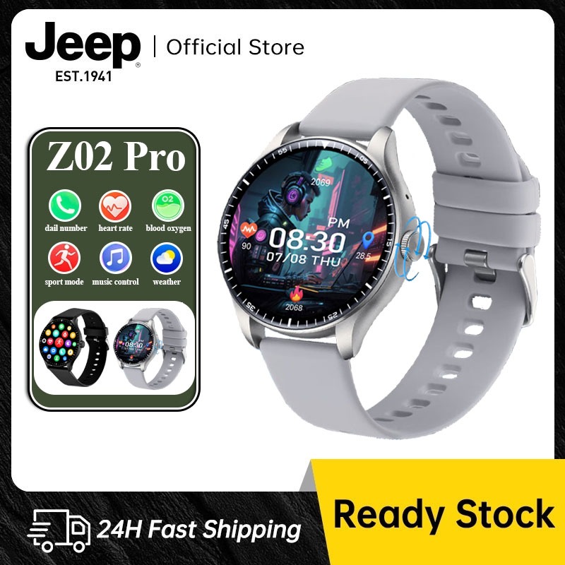 Jeep Z02 Pro Smartwatch รองรับภาษาไทย โทรผ่านบลูทูธได้ การวัดออกซิเจนในเลือด นาฬิกาข้อมือผู้หญิง รับ