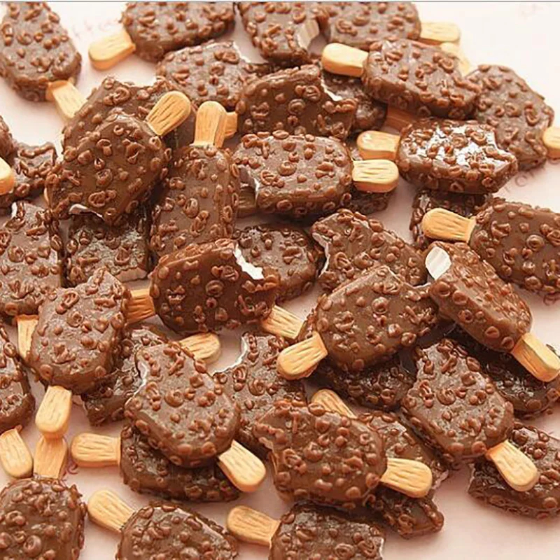 10ชิ้น/เซ็ตจําลองกาแฟช็อคโกแลตบาร์ไอศครีมไอติมเรซิ่น แฟลตแบ็ค สําหรับ ทําเอง เคสโทรศัพท์วัสดุตกแต่ง