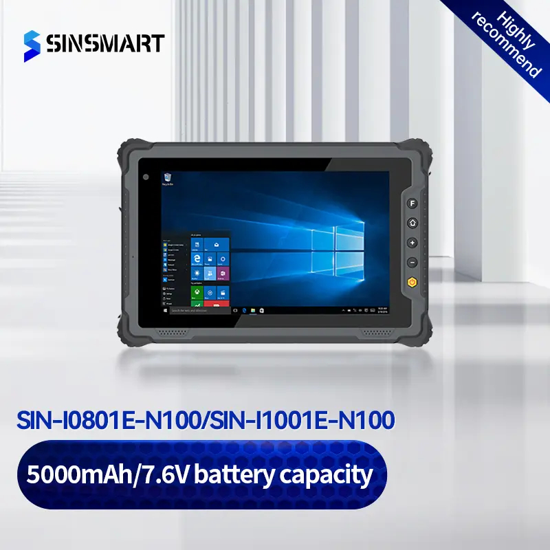 SINSMART Intel Alder Lake N100 CPU 8/10.1 นิ้ว IP65 Windows 11 แท็บเล็ตพีซีที่ทนทานอุตสาหกรรมพร้อม G