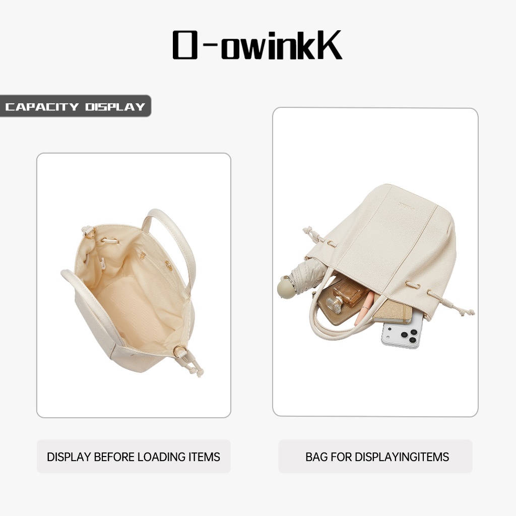 O-owinkK حقيبة دلو جلد صناعي برباط — صورة 7