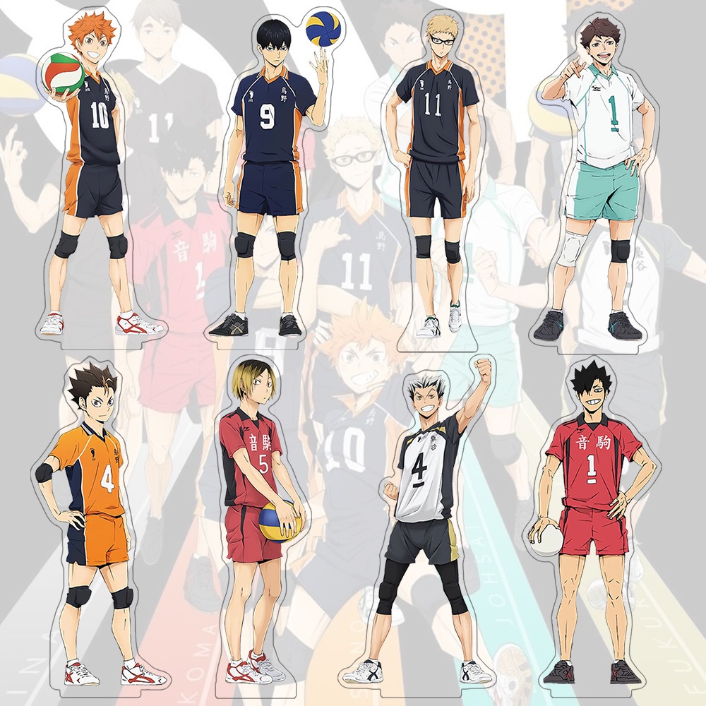 ขาตั้งอะคริลิค Haikyu Hinata Tsukishima Kageyama การ์ตูนอะนิเมะยืนยี่ห้อเดสก์ท็อปตกแต่งเครื่องประดับ