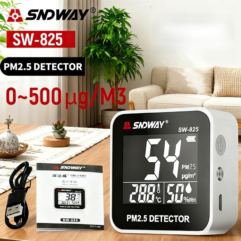 ⭐️จัดส่งทันที ⭐️ รับประกัน 3ปี SNDWAY PM2.5 Detector เครื่องวัดปริมาณฝุ่น 3in1 มี Sensor วัดค่า PM2.