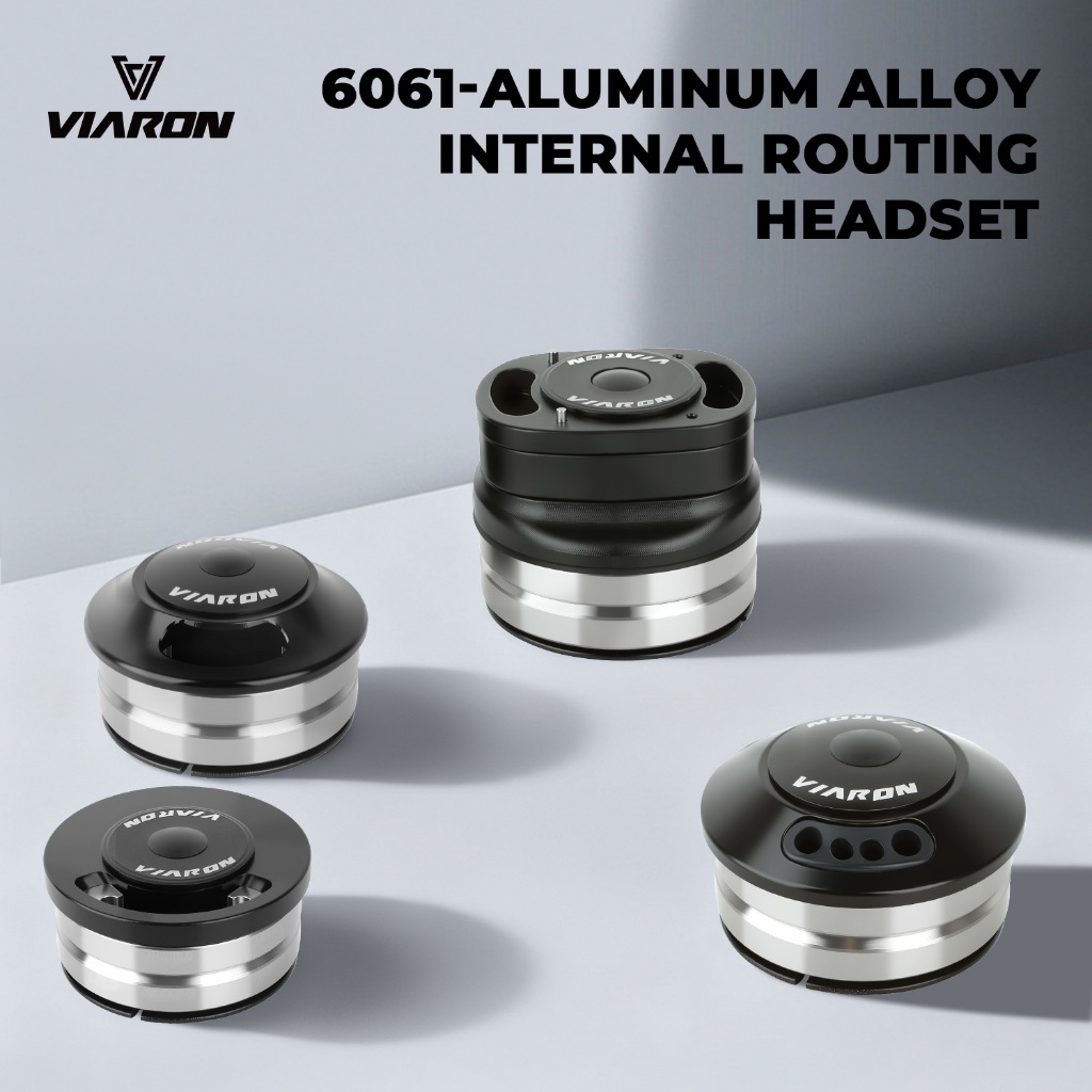 Bicycle Headset ชุดคอ VIARON แบบซ่อนสาย ชุดคอจักรยาน ขนาด 52×52 มม. รองรับตะเกียบคอสเตรท/คอเทเปอร์ แบริ่งซีลคู่ วัสดุอลูมิเนียม 6061
