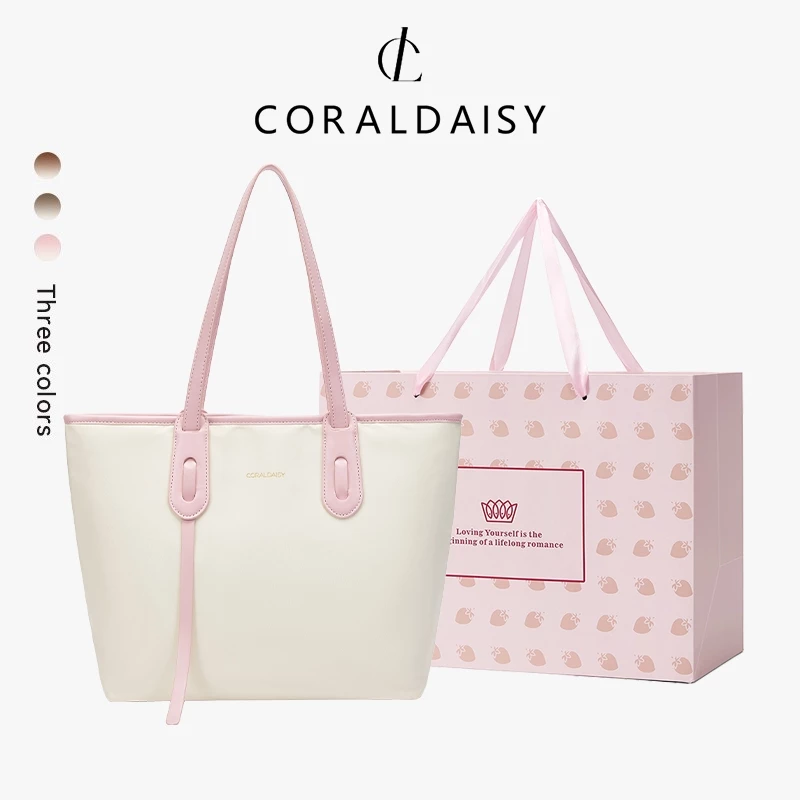 CORALDAISY 2025 แบบใหม่ ความจุขนาดใหญ่ สะพายไหล่ กระเป๋าโท้ท กระเป๋าผู้หญิง กระเป๋าสะพายไหล่