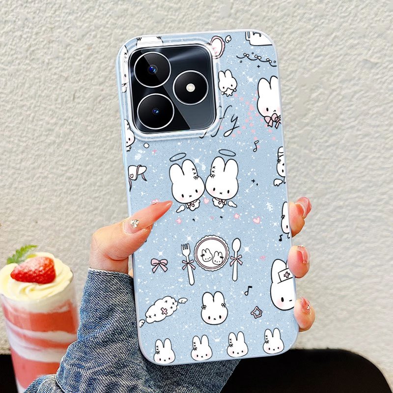 YBD เคสโทรศัพท์สําหรับ Realme C53 C51 C63 C61 C65S Realme หมายเหตุ 50 หมายเหตุ 60 60X การ์ตูนดอกไม้ก
