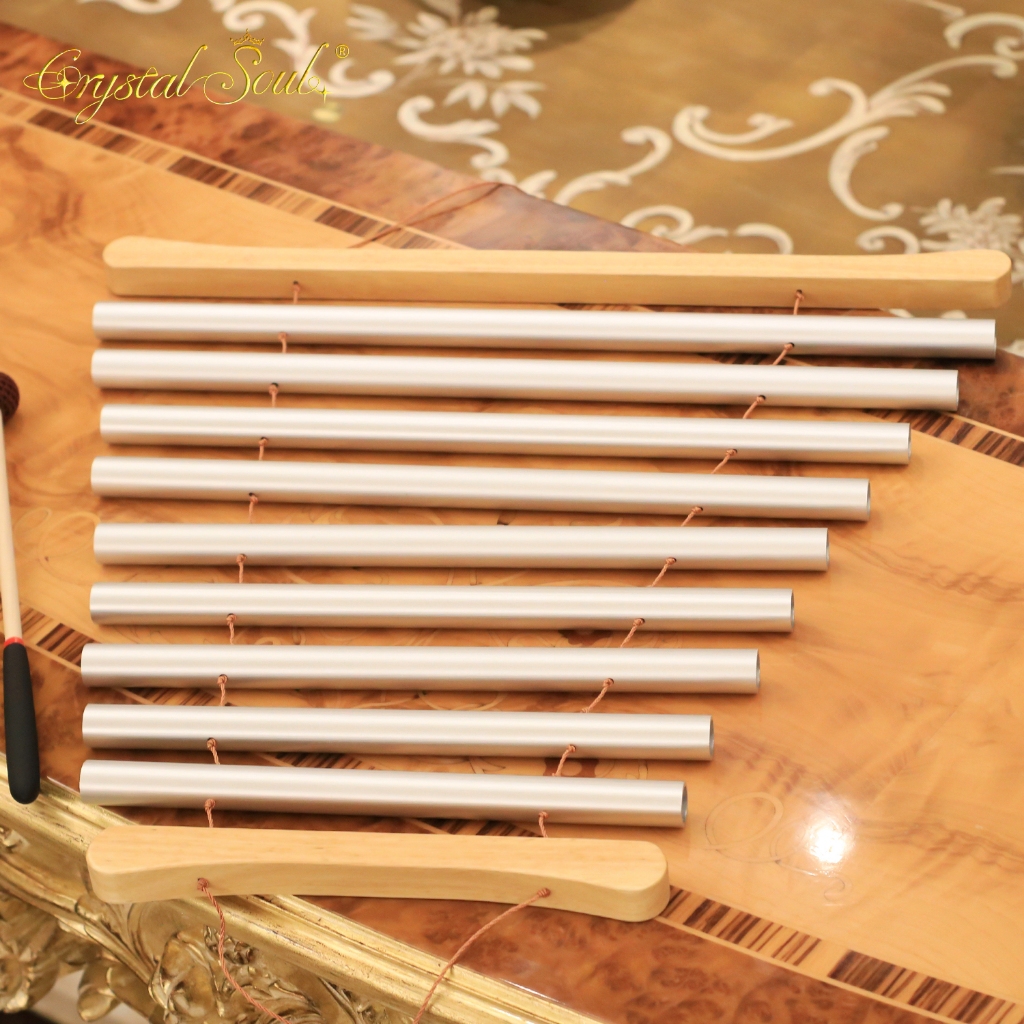 Crystal Soul เสียงคุณภาพสูง Healing Hand-Crank Sound Beam 432Hz 9 หมายเหตุโลหะกระดิ่งลม