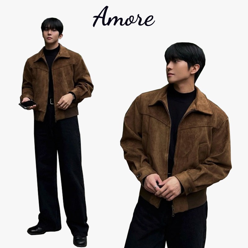 แจ็คเก็ตผู้ชายสไตล์เกาหลี ออกแบบหลวม ๆ กับซิป พร้อมดีไซน์ทันสมัยแบบฮ่องกง