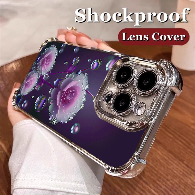 SAMSUNG ดอกไม้สีม่วงคริสตัลสําหรับSamsung S25 S25ULTRA S21FE Ultra S21 Ultra S23FE S22 S21 Plus A73 