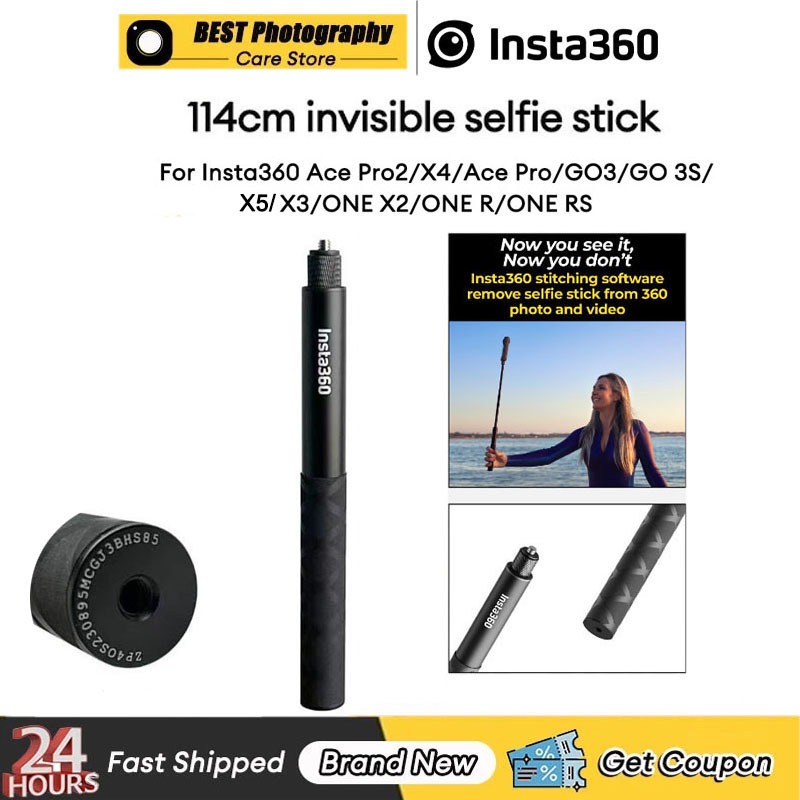 【🇹🇭 กรุงเทพฯ】Original Insta360 Invisible Selfie Stick รุ่นใหม่ล่าสุด114 cm For insta360 Luna Ultra/X4 Air/GO Ultra/X5/X4/X3/Ace/Ace Pro/Ace Pro 2/GO 3/GO 3S