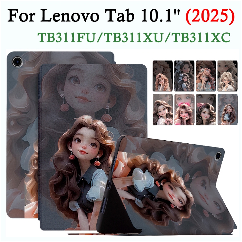 สําหรับ Lenovo Tab 10.1 2025 TB311FU TB311XU TB311XC K10C กรณีแท็บเล็ต Princess Flip หนังกันกระแทก