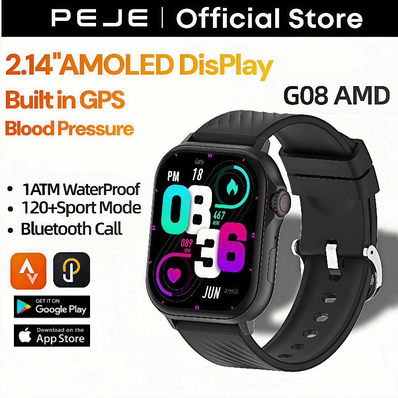 Peje G08 AMD SmartWatch AMOLED GPS กันน้ํา Android/iOS