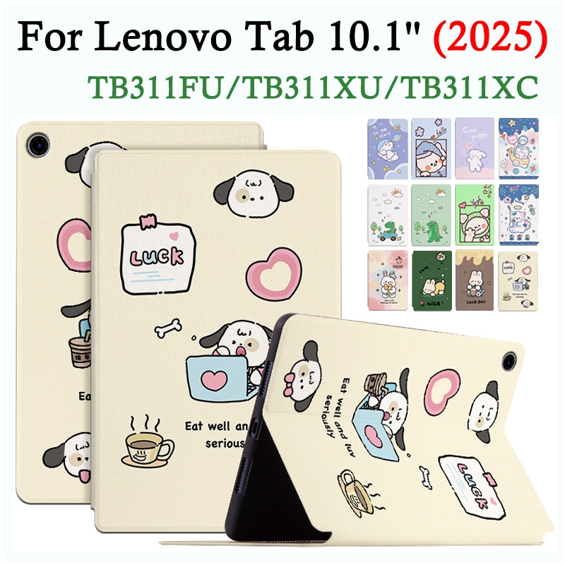 สําหรับ Lenovo Tab 10.1 TB311FU TB311XU TB311XC 2025 แฟชั่นฝาครอบการ์ตูนน่ารักหนัง PU กันกระแทกกรณีแ