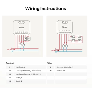 SONOFF MINI-ZB2GS-L Zigbee Protocol ไม่ต้องใช้ Neutral MINI DUO-L 2-Gang Zigbee สมาร์ทสวิทช์ Dual Channel อัจฉริยะอัพเกรดควบคุมด้วย Zigbee Hubs