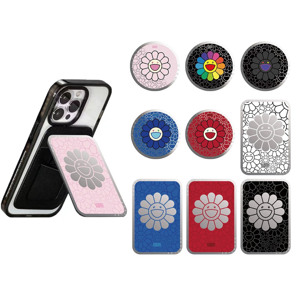 Takashi Murakami Sunflower Magnetic Mirror Phone Holder Round Phone Holder Card Holder Lazy Holder magsafe Universal
