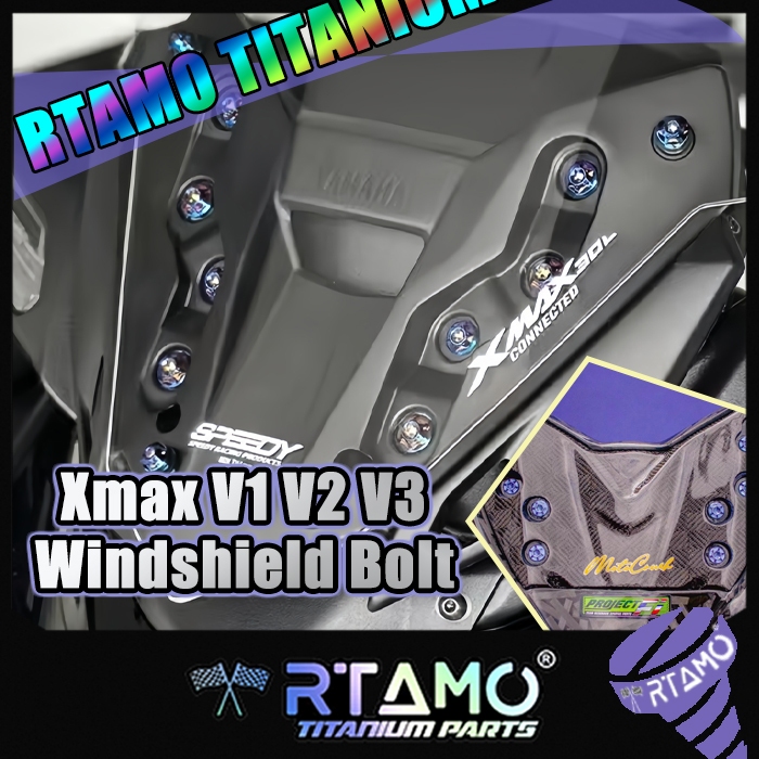 RTAMO Titanium Gr5 น็อตยึดชิวหน้า น๊อตยึดชิวหน้า Xmax 2017-2025