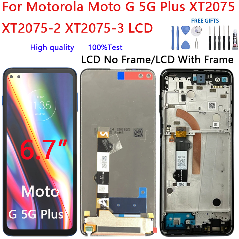 สําหรับ Motorola Moto G 5G Plus XT2075 XT2075-2 XT2075-3 จอแสดงผล LCD Touch Screen Digitizer Assembly เปลี่ยนจอแสดงผลอะไหล่