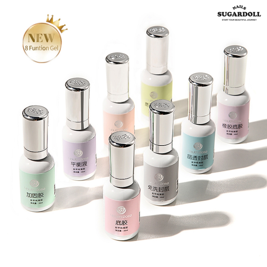 พร้อมส่งในBangkok Youth Rose 20ml รุ่นใหม่ เพิ่มปริมาณ แท้100% พร้อมใบรับรอง  ท็อปเจล เคลือบเล็บเจล เบสโค้ท ท็อปโคทเล็บ | เบสกุหลาบ ท็อปเจล