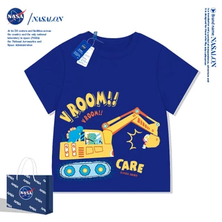 NASA เสื้อยืดเด็ก cotton 100% ลายการ์ตูนรถยนต์ เสื้อยืดเด็กผู้ชาย ใส่สบาย ระบายอากาศดี คุณภาพดี