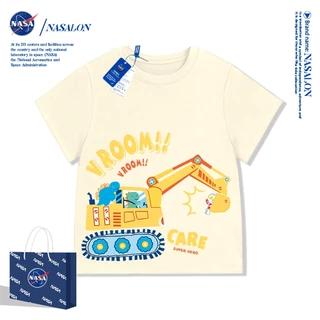 NASA เสื้อยืดเด็ก cotton 100% ลายการ์ตูนรถยนต์ เสื้อยืดเด็กผู้ชาย ใส่สบาย ระบายอากาศดี คุณภาพดี