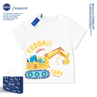 NASA เสื้อยืดเด็ก cotton 100% ลายการ์ตูนรถยนต์ เสื้อยืดเด็กผู้ชาย ใส่สบาย ระบายอากาศดี คุณภาพดี