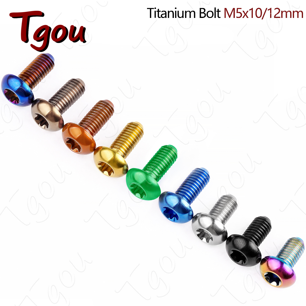 Tgou Titanium Bolt M5x10/12 มม.Hex Head Bike ผู้ถือขวดสกรูจักรยานขวดน้ํากรง Bol