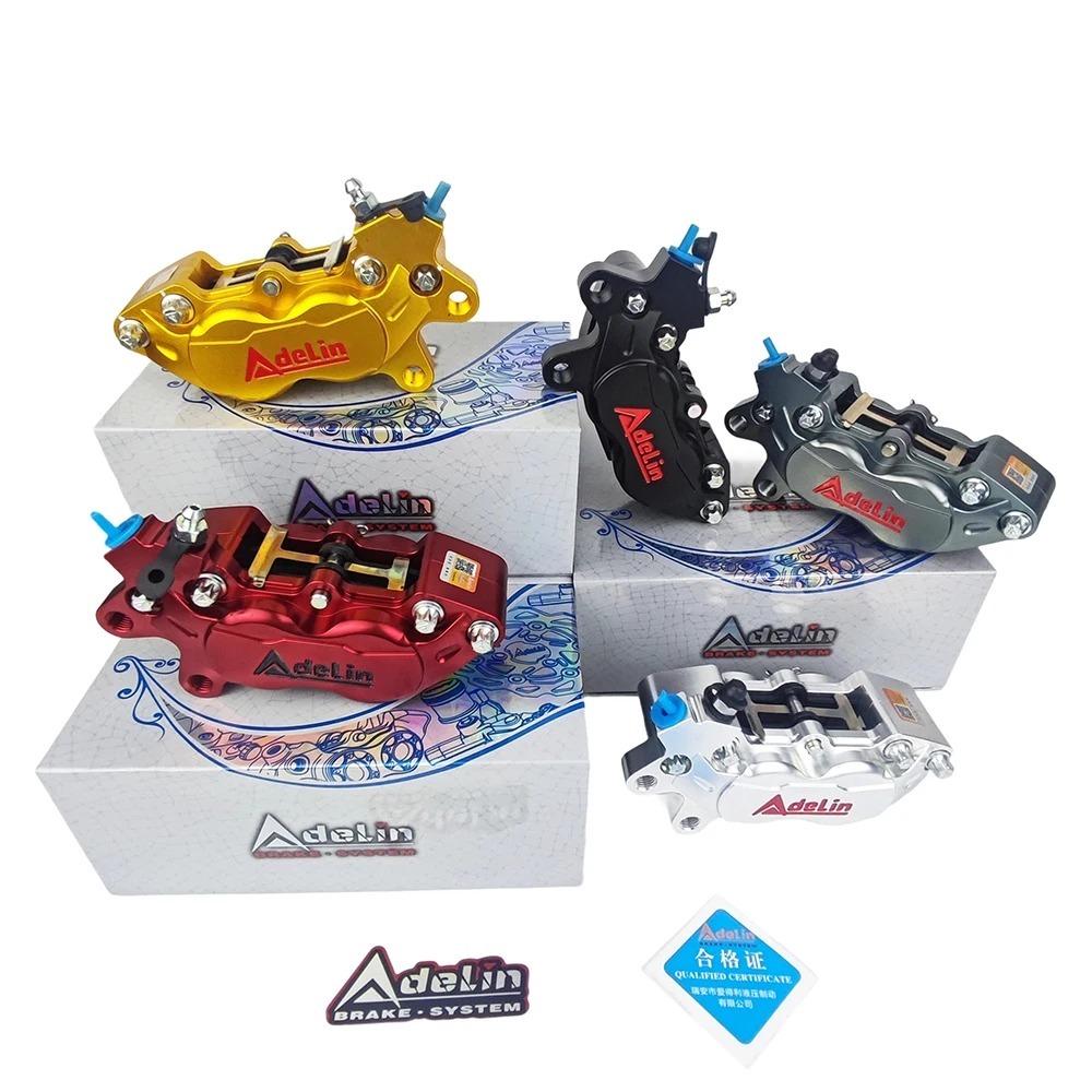 Adelin รถจักรยานยนต์เบรค caliper HF6/F101 ADL-20 4 ลูกสูบ 40 มม.ระยะห่างรูการติดตั้งสําหรับ BWS Hond