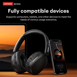 Lenovo LS106 หูฟังครอบหู Bluetooth 6.0 และ หูฟังไร้สาย Headset เสียงมิติ 40มม. พับได้ พกพาสะดวก
