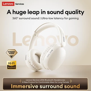 Lenovo LS106 หูฟังครอบหู Bluetooth 6.0 และ หูฟังไร้สาย Headset เสียงมิติ 40มม. พับได้ พกพาสะดวก
