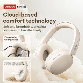 Lenovo LS106 หูฟังครอบหู Bluetooth 6.0 และ หูฟังไร้สาย Headset เสียงมิติ 40มม. พับได้ พกพาสะดวก