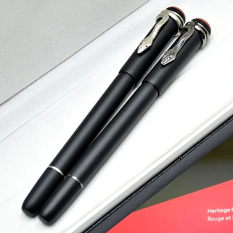 MB Special Edition Heritage Collection Matte Black Rollerball Pen ปากกาลูกลื่นเฉพาะคลิปงูสํานักงาน