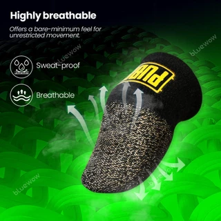 Bluewowpubggaming Finger Sleeve Sweat-Proof Finger Cover ถุงมือปลายนิ้วเกมลื่นหน้าจอสัมผัส Thumb ปลายนิ้วแขน