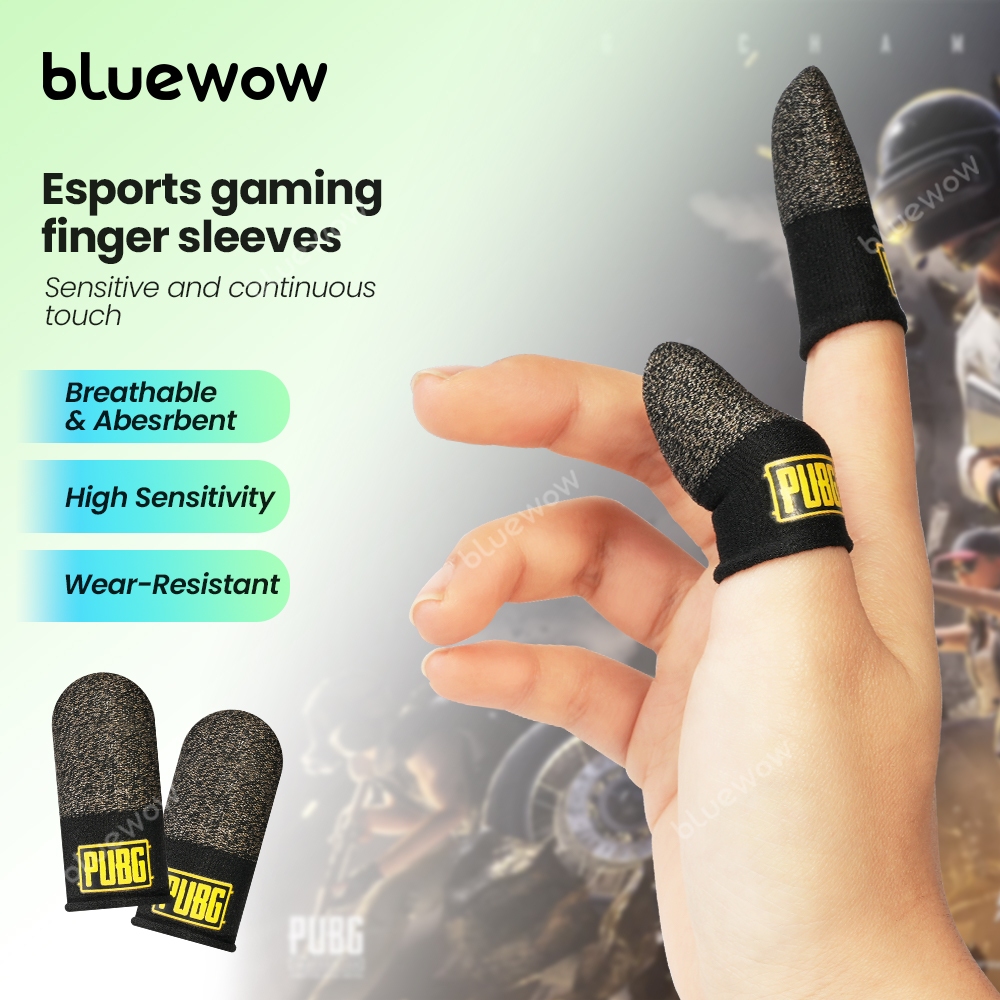 Bluewowpubggaming Finger Sleeve Sweat-Proof Finger Cover ถุงมือปลายนิ้วเกมลื่นหน้าจอสัมผัส Thumb ปลายนิ้วแขน