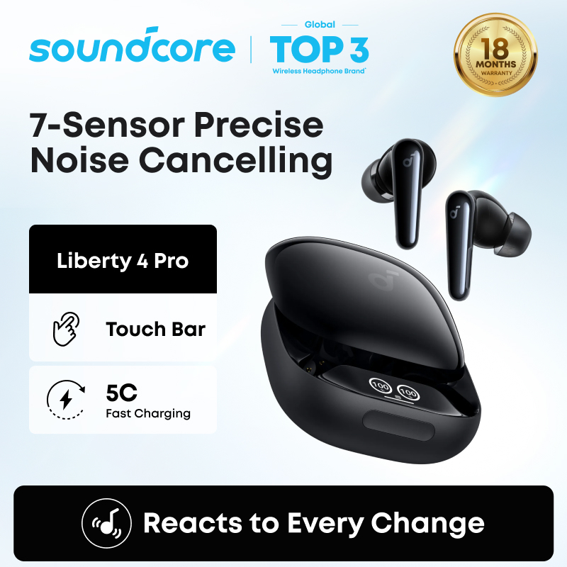 Soundcore Liberty 4 Pro by Anker Noise Cancelling True-Wireless Earbuds หูฟังบลู