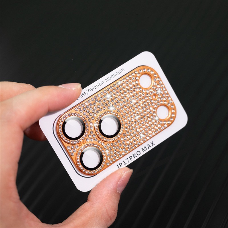 Glitter Full Diamond โลหะป้องกันกล้องสําหรับ iPhone 17 Pro Max 17Pro Air 9H HD กระจกนิรภัยกล้องเลนส์ Protector Bling Rhinestone Anti-scratch Cover ราคา ถูกที่สุด ดีลบีเคเค