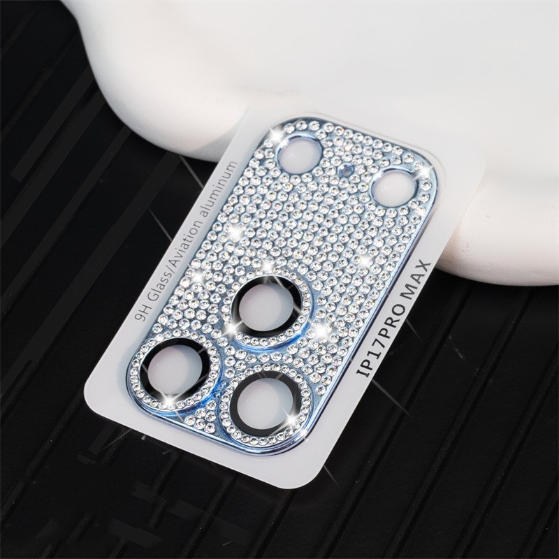 Glitter Full Diamond โลหะป้องกันกล้องสําหรับ iPhone 17 Pro Max 17Pro Air 9H HD กระจกนิรภัยกล้องเลนส์ Protector Bling Rhinestone Anti-scratch Cover ราคา ถูกที่สุด ดีลบีเคเค แกลเลอรีภาพที่ 5