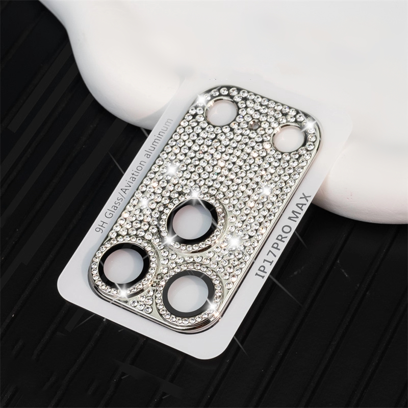 Glitter Full Diamond โลหะป้องกันกล้องสําหรับ iPhone 17 Pro Max 17Pro Air 9H HD กระจกนิรภัยกล้องเลนส์ Protector Bling Rhinestone Anti-scratch Cover ราคา ถูกที่สุด ดีลบีเคเค แกลเลอรีภาพที่ 4