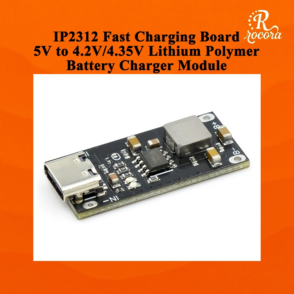 บอร์ดชาร์จเร็ว IP2312 3A โมดูลชาร์จแบตเตอรี่ลิเธียมโพลิเมอร์ อินพุต Type-C แปลงไฟ 5V เป็น 4.2V/4.35V