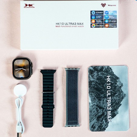 ใหม่ HK10 Ultra 3 MAX GEN 7 AMOLED สมาร์ทวอท์ชผู้ชาย ChatGPT Smartwatch Dynamic Island 2GB ROM Ai นา