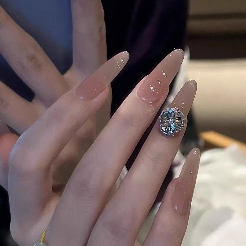 T017 เล็บปลอมสําเร็จรูป เจลแท้ ทำด้วยมือ 10 ชิ้น/กล่อง ดูเป็นธรรมชาติ สไตล์ฝรั่งเศส มีสไตล์ สวมง่าย ใช้ซ้ำได้