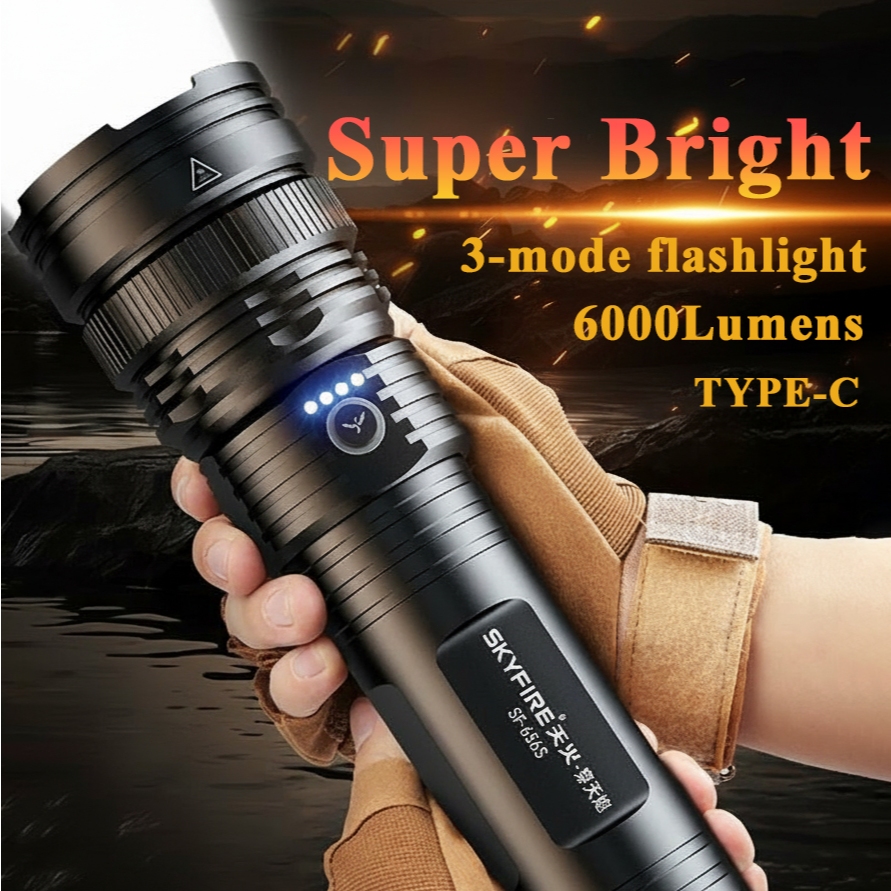 ไฟฉาย LED ขนาดเล็ก สว่างมาก ไฟฉายแรงสูง ไฟฉายโฟกัสซูมไ สว่างฉายกลาง