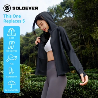SOLOEVER เสื้อผ้าป้องกันแสงแดด เสื้อแจ็คเก็ตกันน้ำ เสื้อผ้าระบายอากาศและแห้งเร็ว เหมาะสำหรับใช้กลางแจ้ง