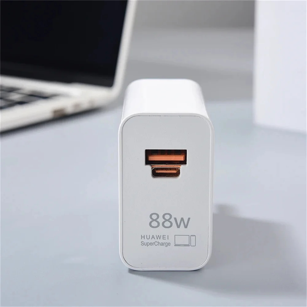 Original Huawei 88W Super Fast Charger Dual พอร์ต USB C อะแดปเตอร์ 6A สําหรับ Pura 70 Mate60 Pro + P60 Pro Mate 60 RS Nova 12