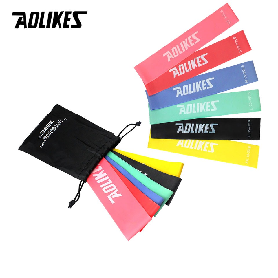 AOLIKES Resistance Mini Band ชุด 6 เส้น Mini Resistance Bands สําหรับยิมขา Glute ออกกําลังกาย
