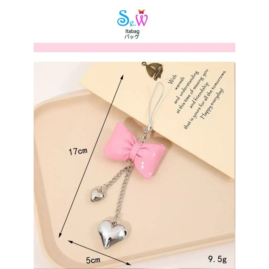 [พร้อมส่งสินค้า] Se.W กระเป๋าพวงกุญแจและจี้โทรศัพท์สไตล์เกาหลี ทำจากผ้าฝ้ายและหนังคุณภาพสูง มัดย้อมด้วยโบว์เน็ก สำหรับผู้หญิง